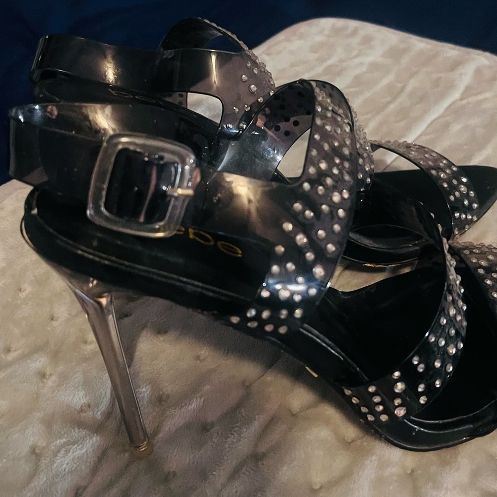 Elegant Black Studded Heels